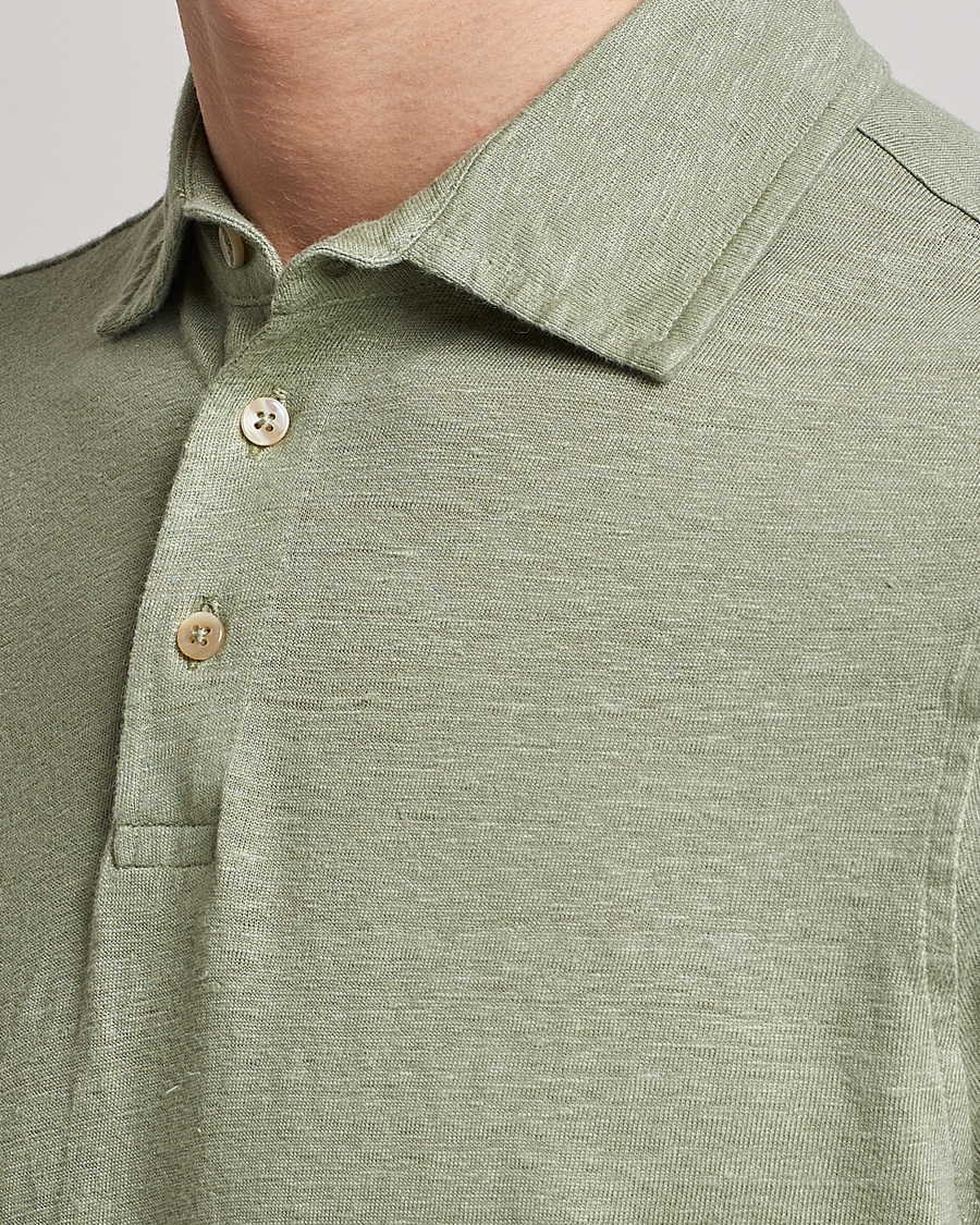 Herre | Polotrøjer | Stenströms | Linen Polo Shirt Pistachio