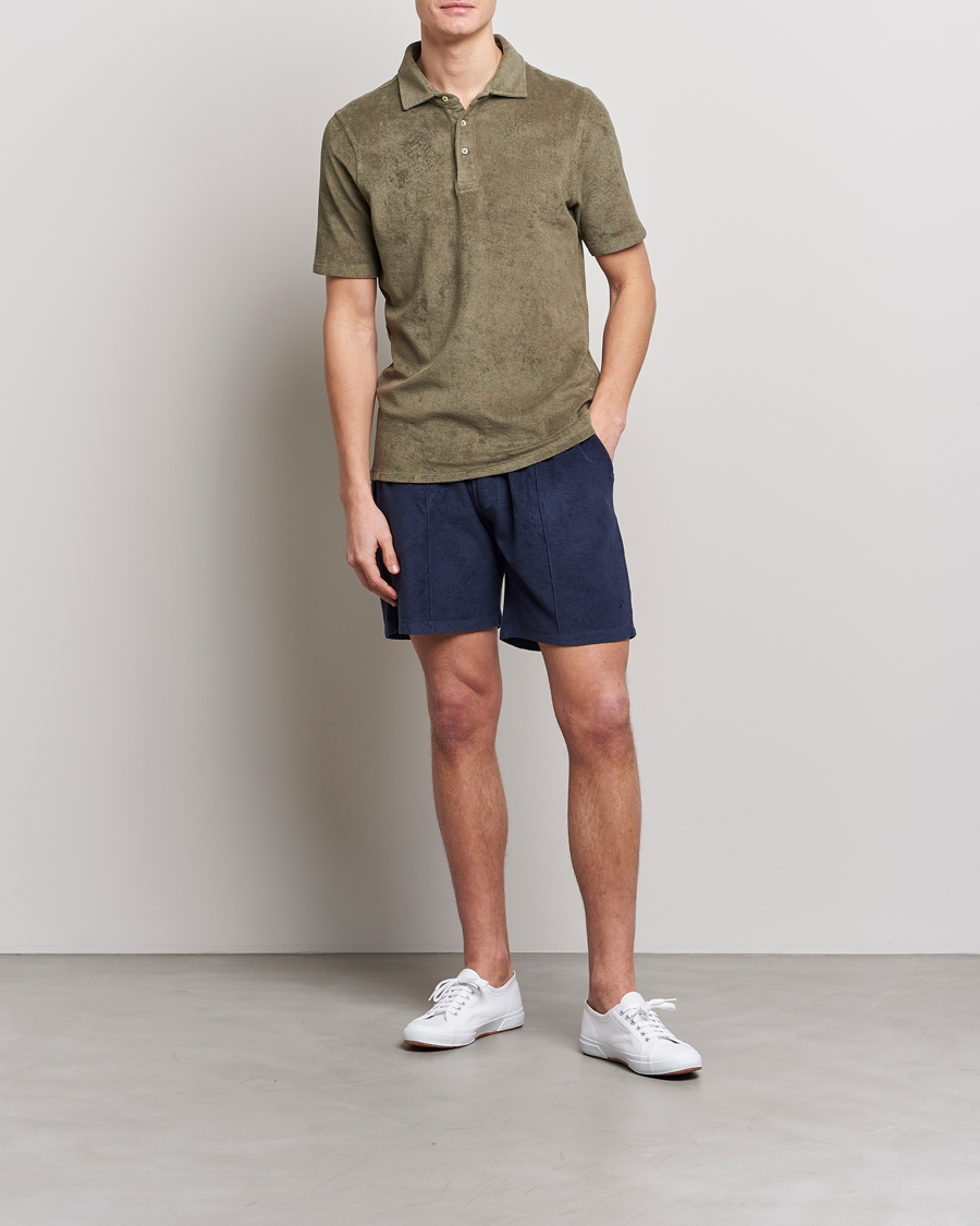 Herre | Polotrøjer | Stenströms | Terry Cotton Poloshirt Olive
