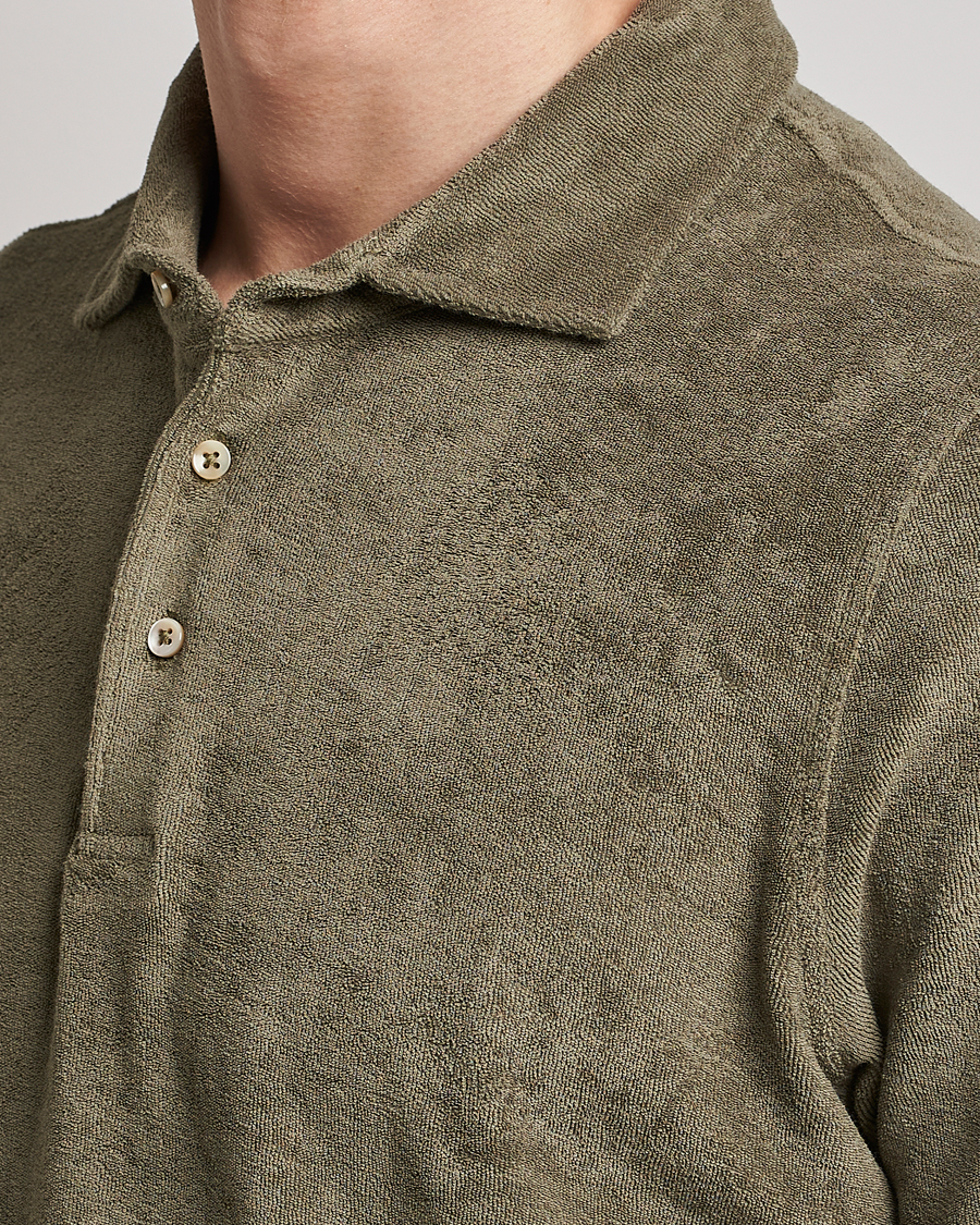 Herre | Polotrøjer | Stenströms | Terry Cotton Poloshirt Olive