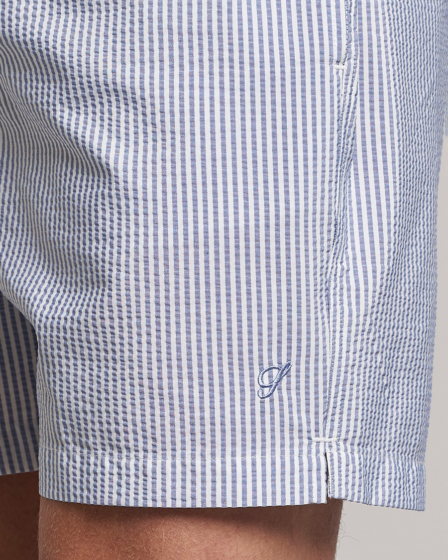 Herre | Badebukser | Stenströms | Seersucker Striped Swim Shorts Blue