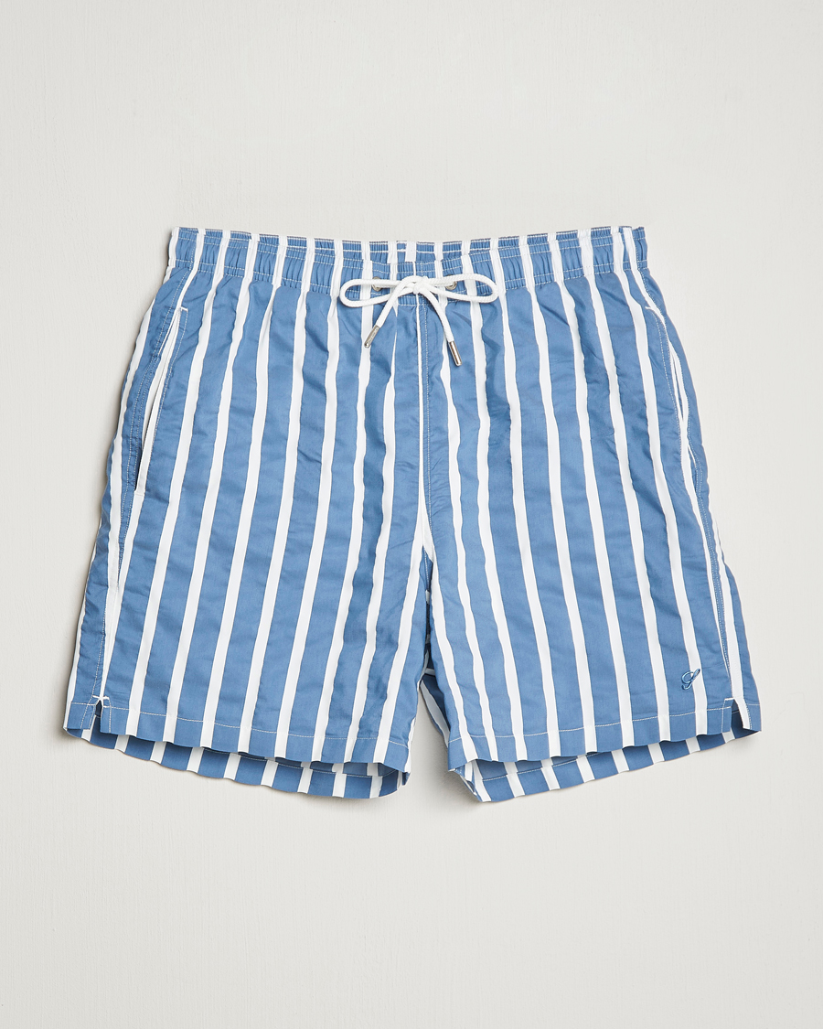 Herre | Badebukser | Stenströms | Riviera Bold Striped Swim Shorts Blue