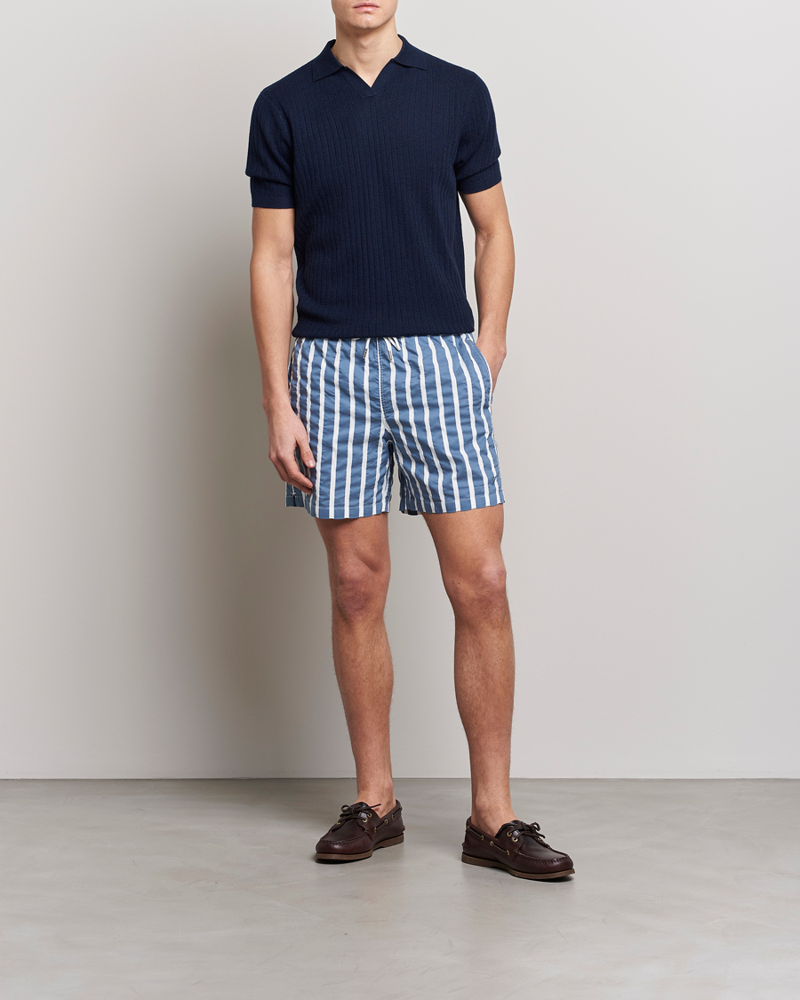 Herre | Badebukser | Stenströms | Riviera Bold Striped Swim Shorts Blue