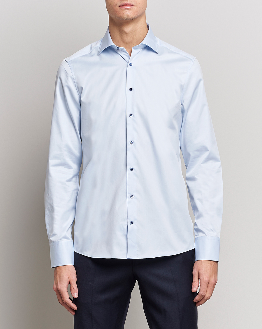 Herre | Stenströms | Stenströms | Slimline Cut Away Contrast Shirt Blue