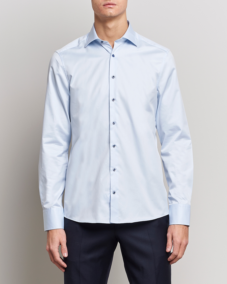 Herre |  | Stenströms | Slimline Cut Away Contrast Shirt Blue