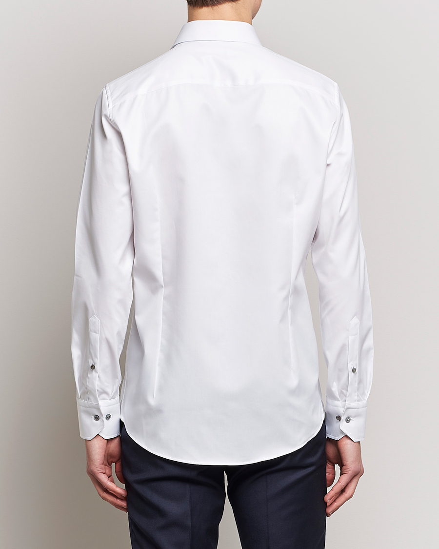Herre | Skjorter | Stenströms | Slimline Cut Away Contrast Shirt White