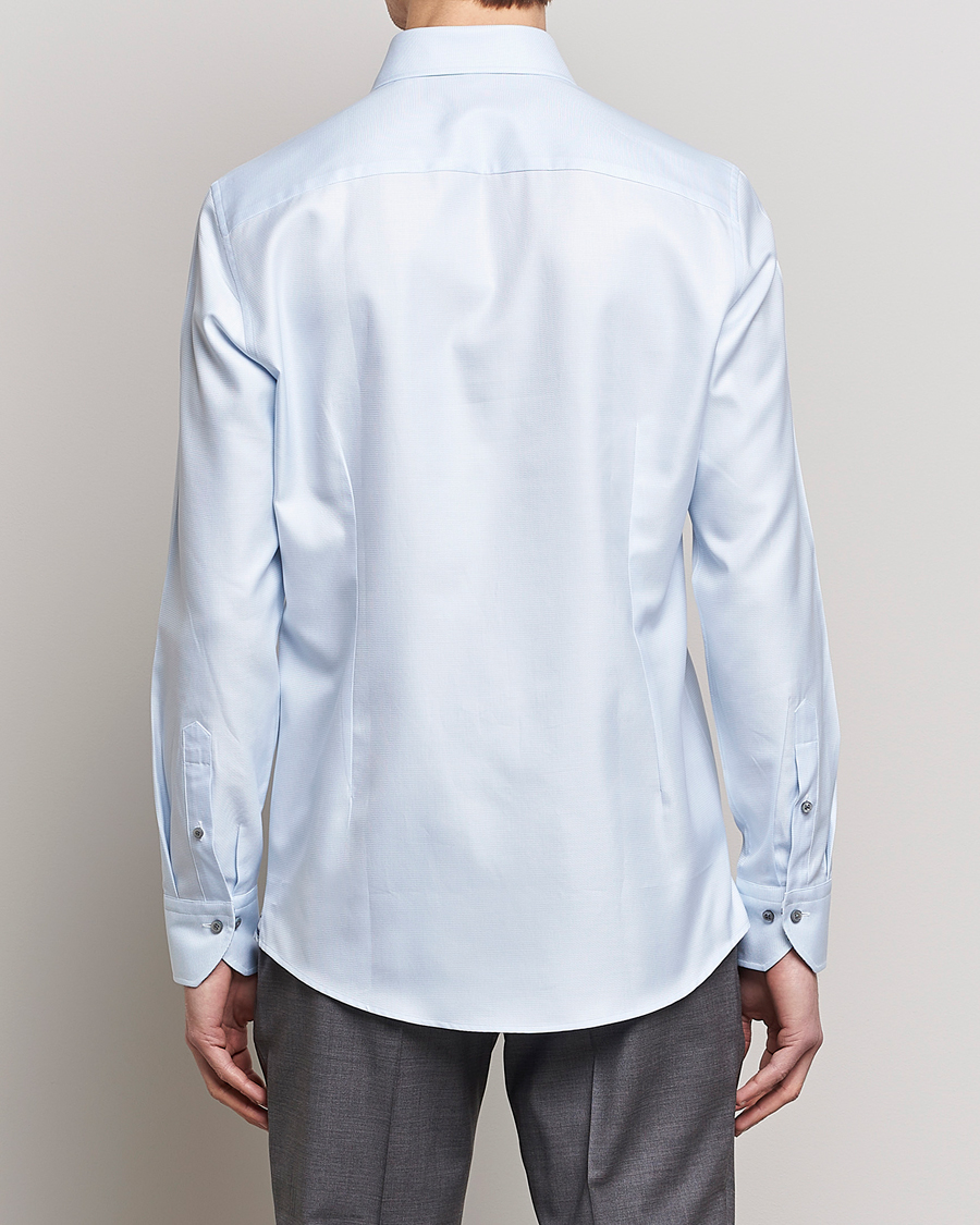 Herre | Skjorter | Stenströms | Slimline Houndstooth Contrast Shirt Blue