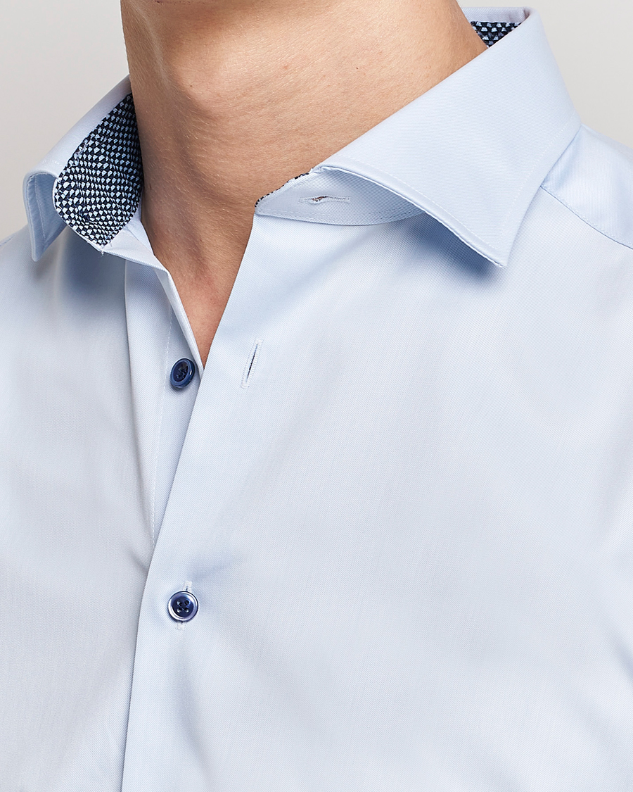 Herre | Skjorter | Stenströms | Slimline Cut Away Contrast Shirt Blue