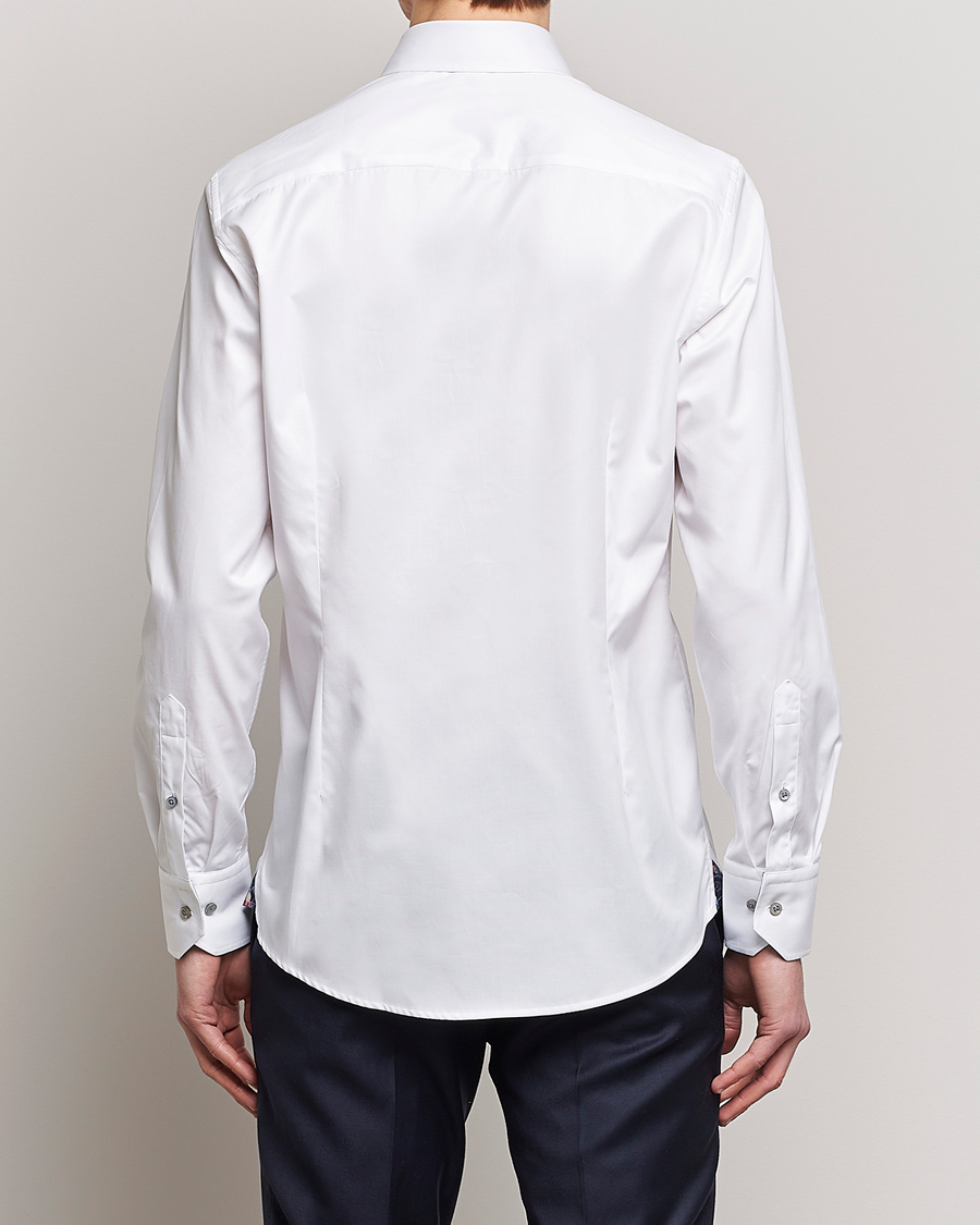 Herre | Skjorter | Stenströms | Slimline Cut Away Contrast Shirt White