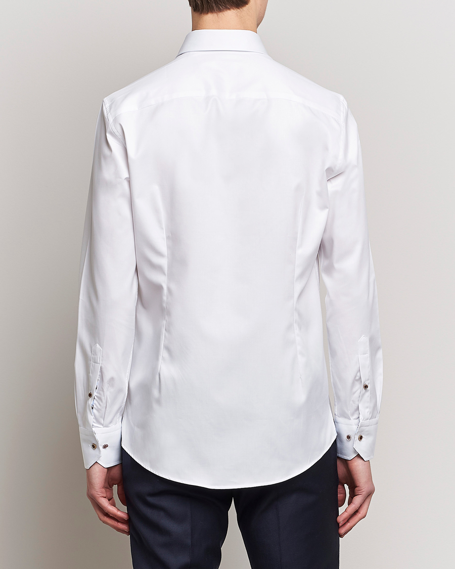 Herre | Skjorter | Stenströms | Slimline Cut Away Contrast Shirt White