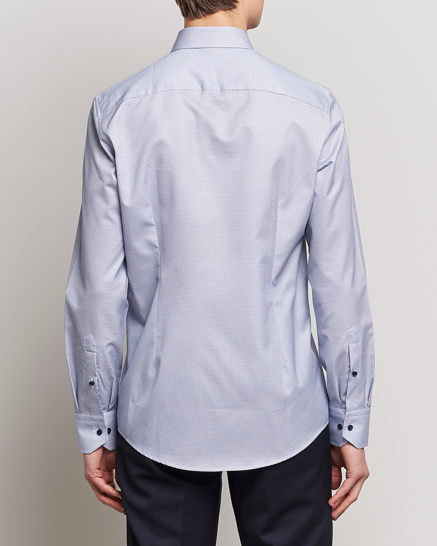 Herre | Skjorter | Stenströms | Slimline Cut Away Micro Print Shirt Blue