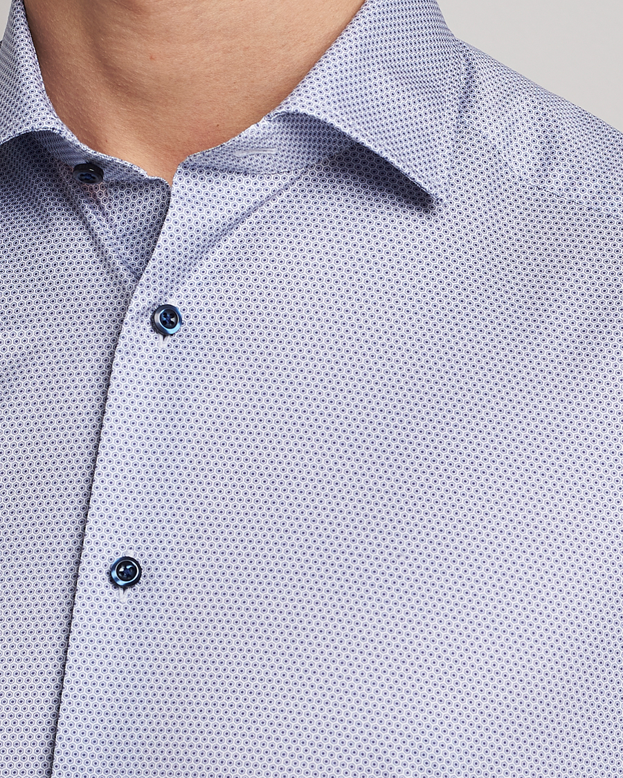 Herre | Skjorter | Stenströms | Slimline Cut Away Micro Print Shirt Blue
