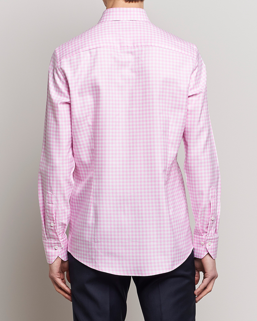 Herre | Skjorter | Stenströms | Slimline Checked Cut Away Shirt Pink