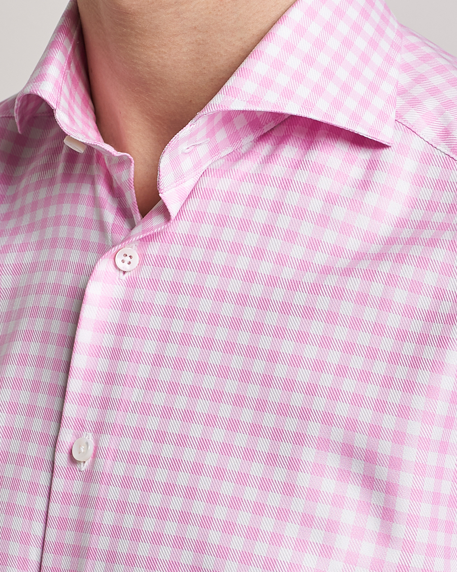 Herre | Skjorter | Stenströms | Slimline Checked Cut Away Shirt Pink