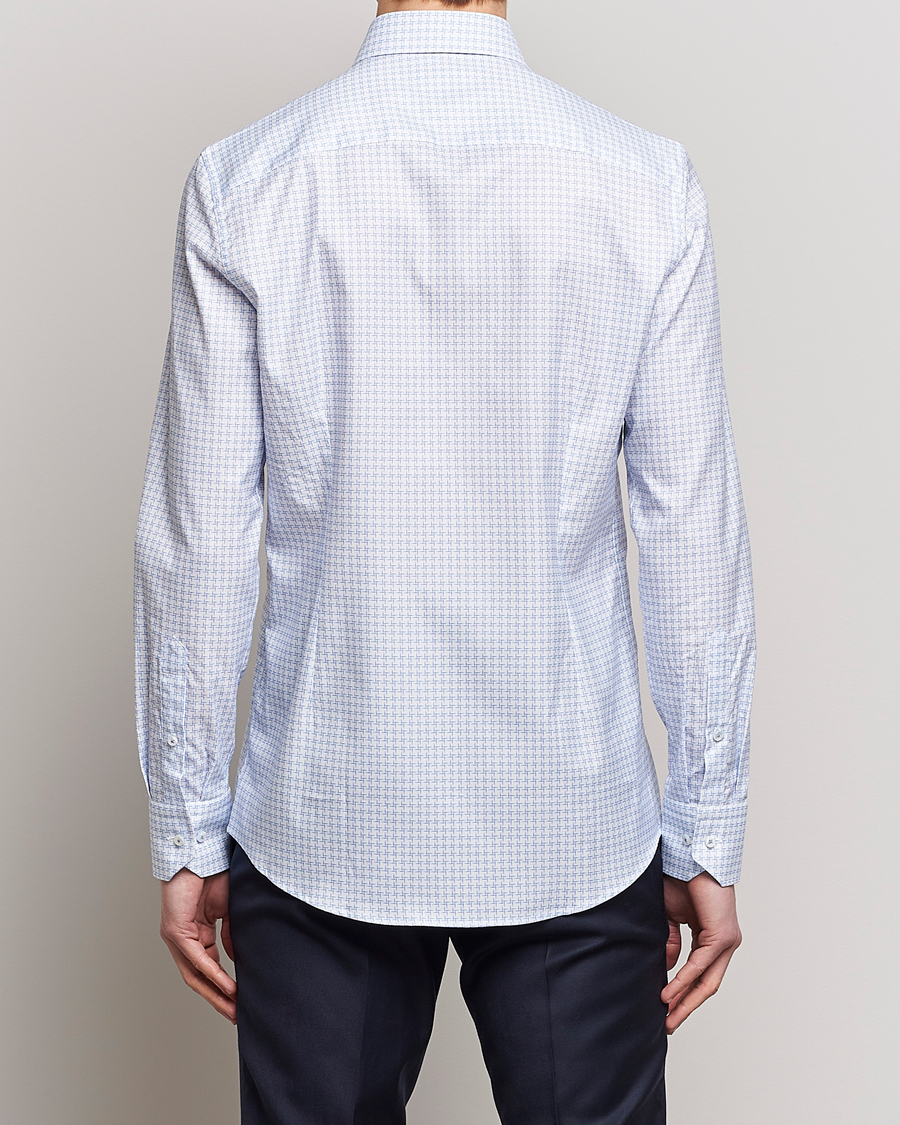 Herre | Skjorter | Stenströms | Slimline Cut Away Micro Print Shirt Blue