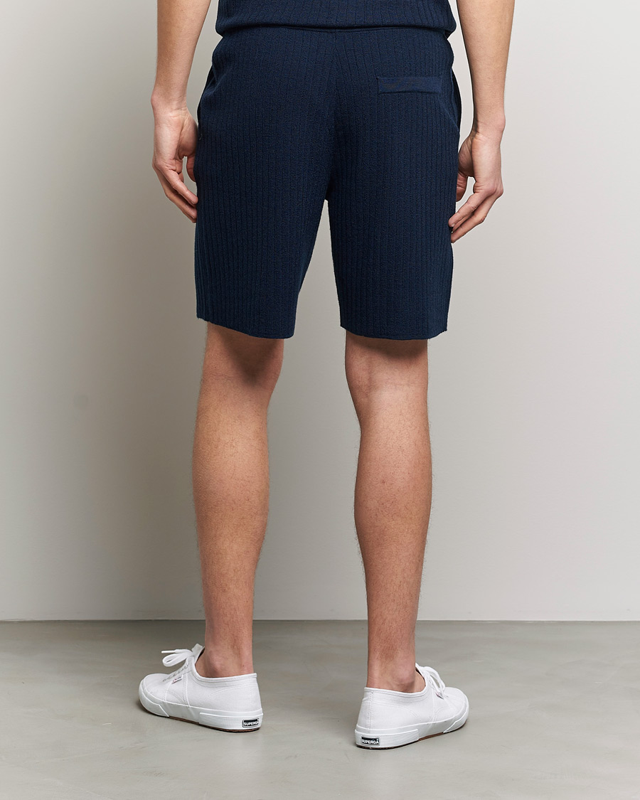 Herre | Shorts | Stenströms | Merino/Lyocell Ribbed Shorts Navy