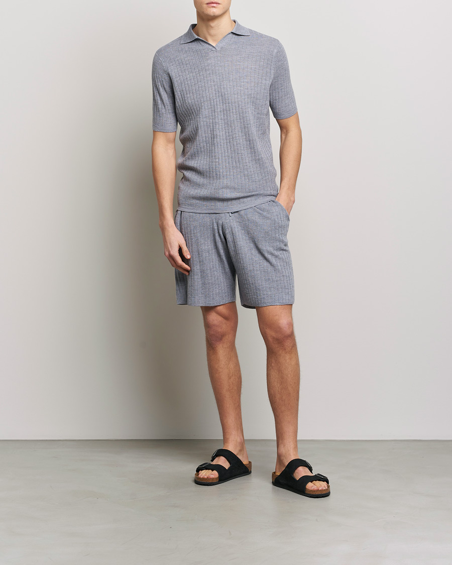 Herre | Shorts | Stenströms | Merino/Lyocell Ribbed Shorts Grey