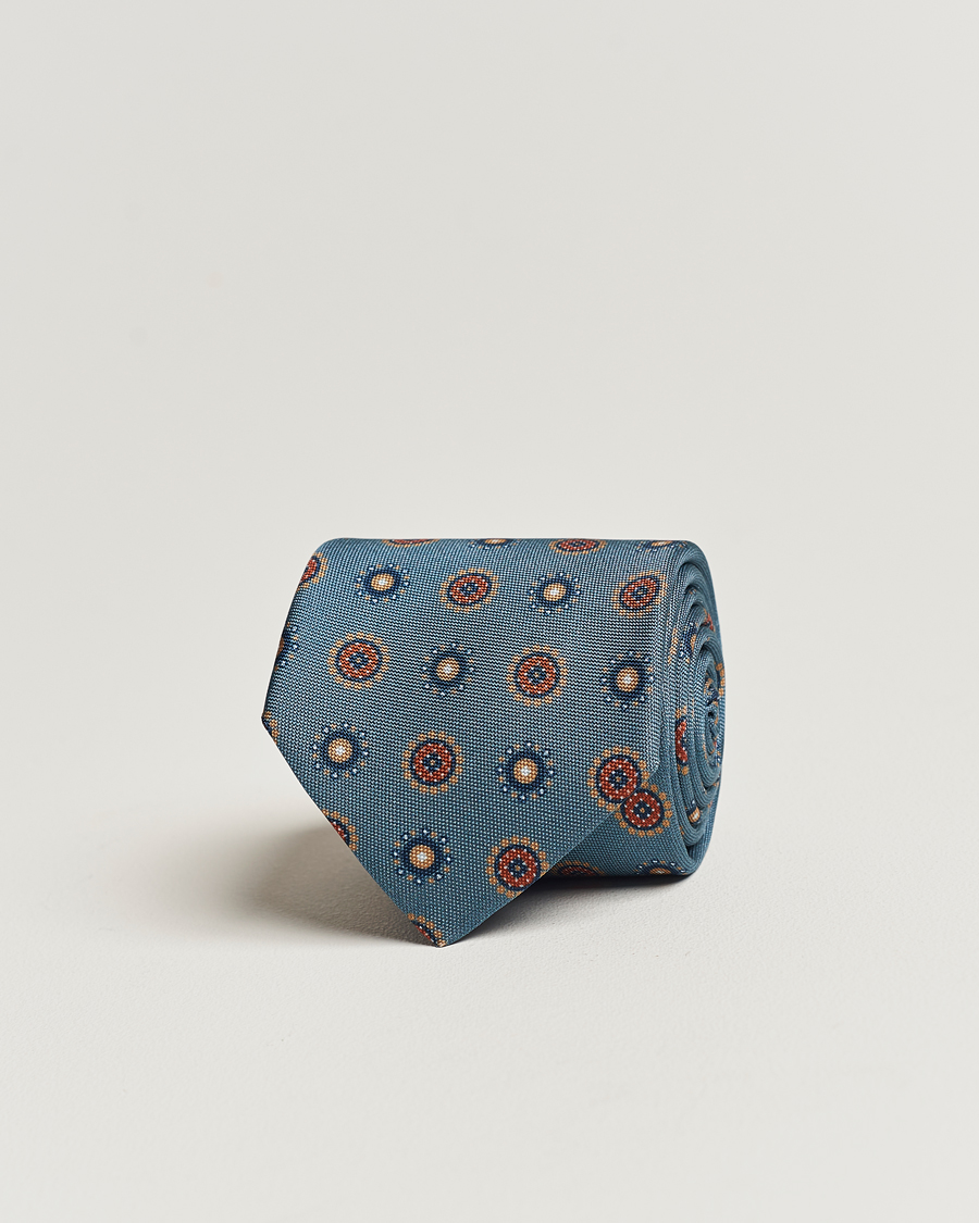 Herre | Stenströms Printed Silk Tie Light Blue | Stenströms | Printed Silk Tie Light Blue