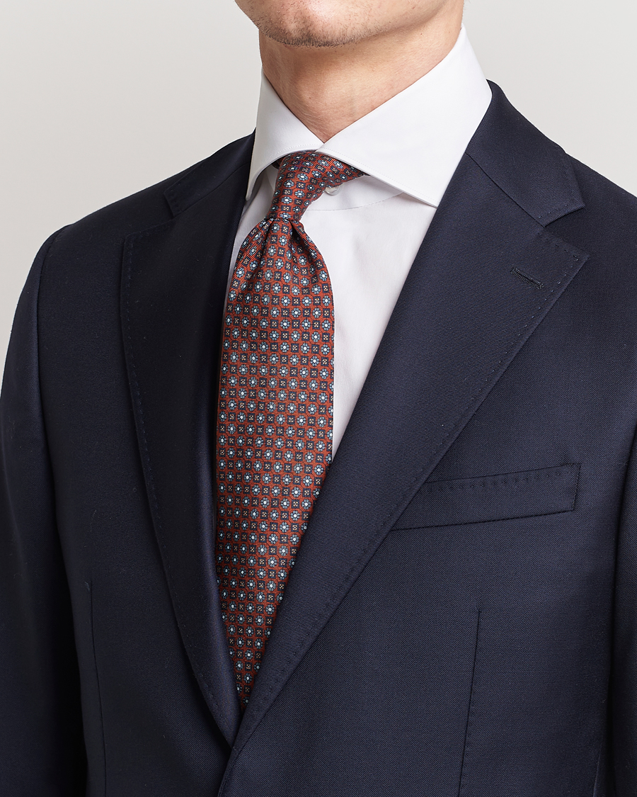 Herre | Stenströms Printed Silk Tie Red | Stenströms | Printed Silk Tie Red