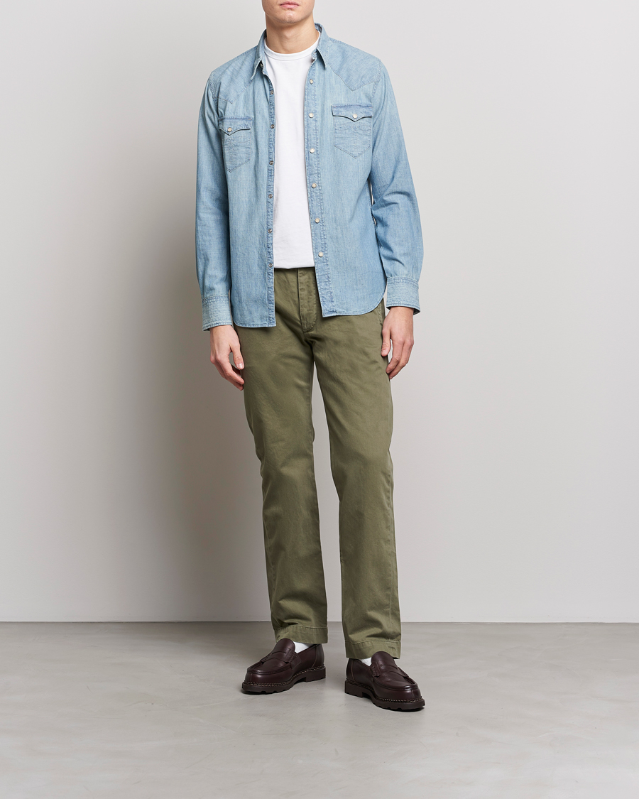 Herre | Bukser | RRL | Officers Flat Pants Olive