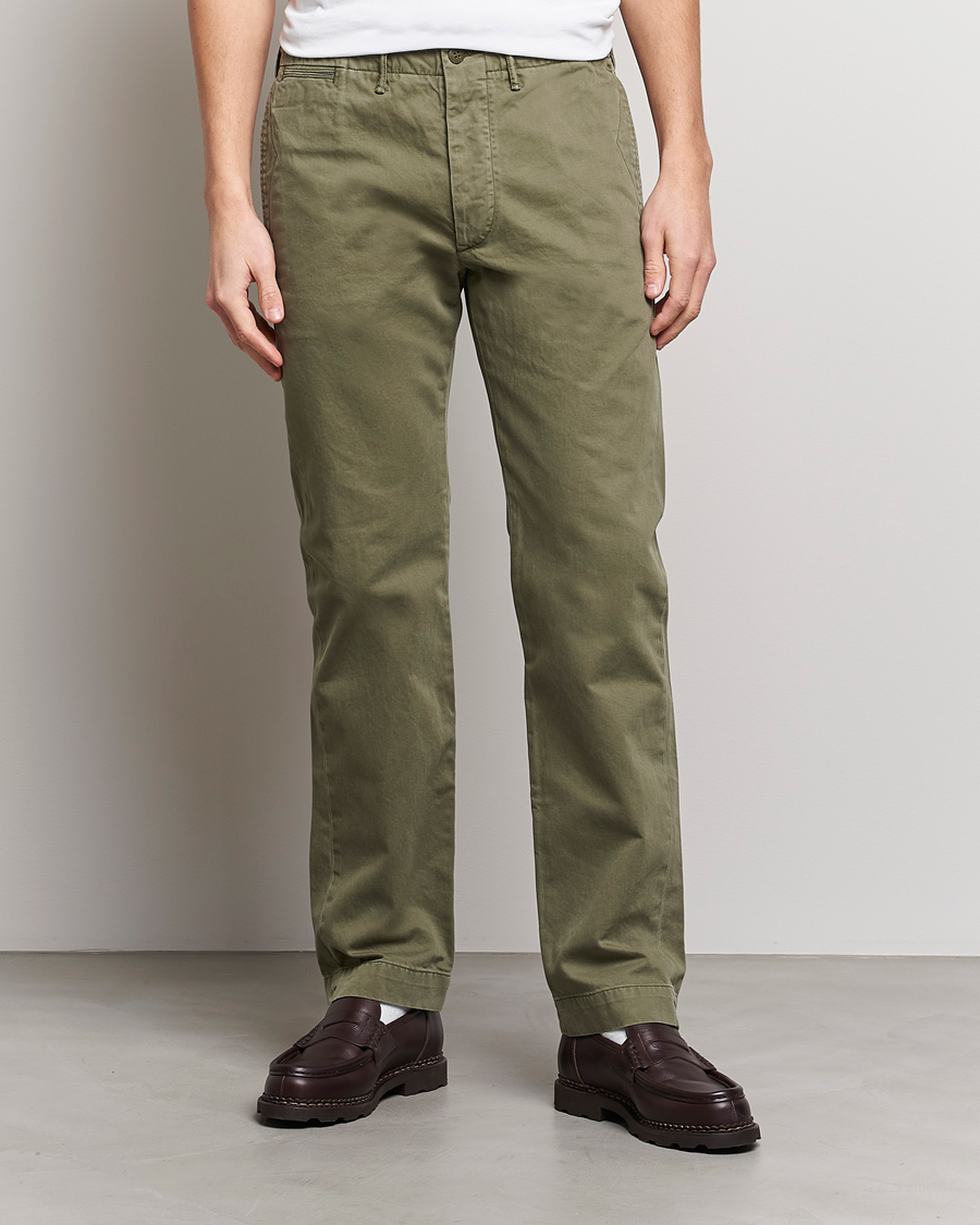 Herre | Bukser | RRL | Officers Flat Pants Olive