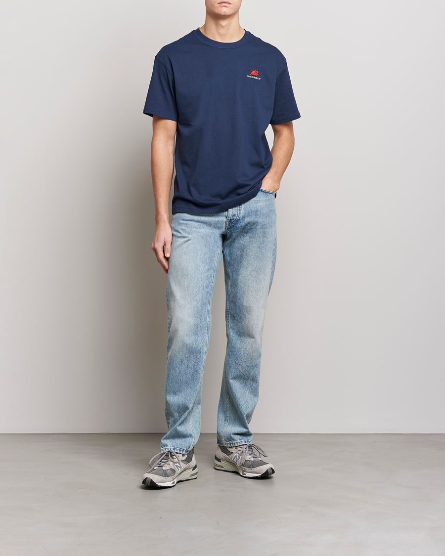 Herre | T-Shirts | New Balance | Cotton T-Shirt Natural Indigo
