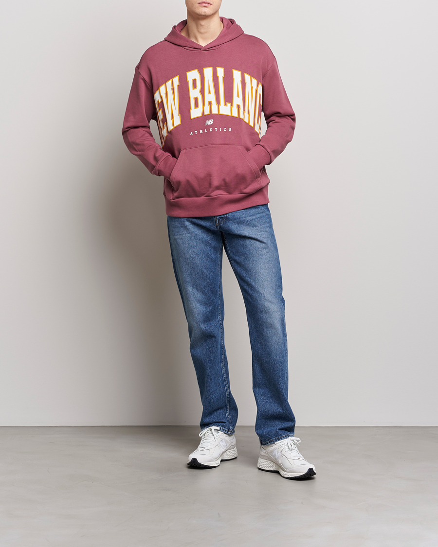 Herre | Trøjer | New Balance | Athletics Warped Hoodie Washed Burgundy