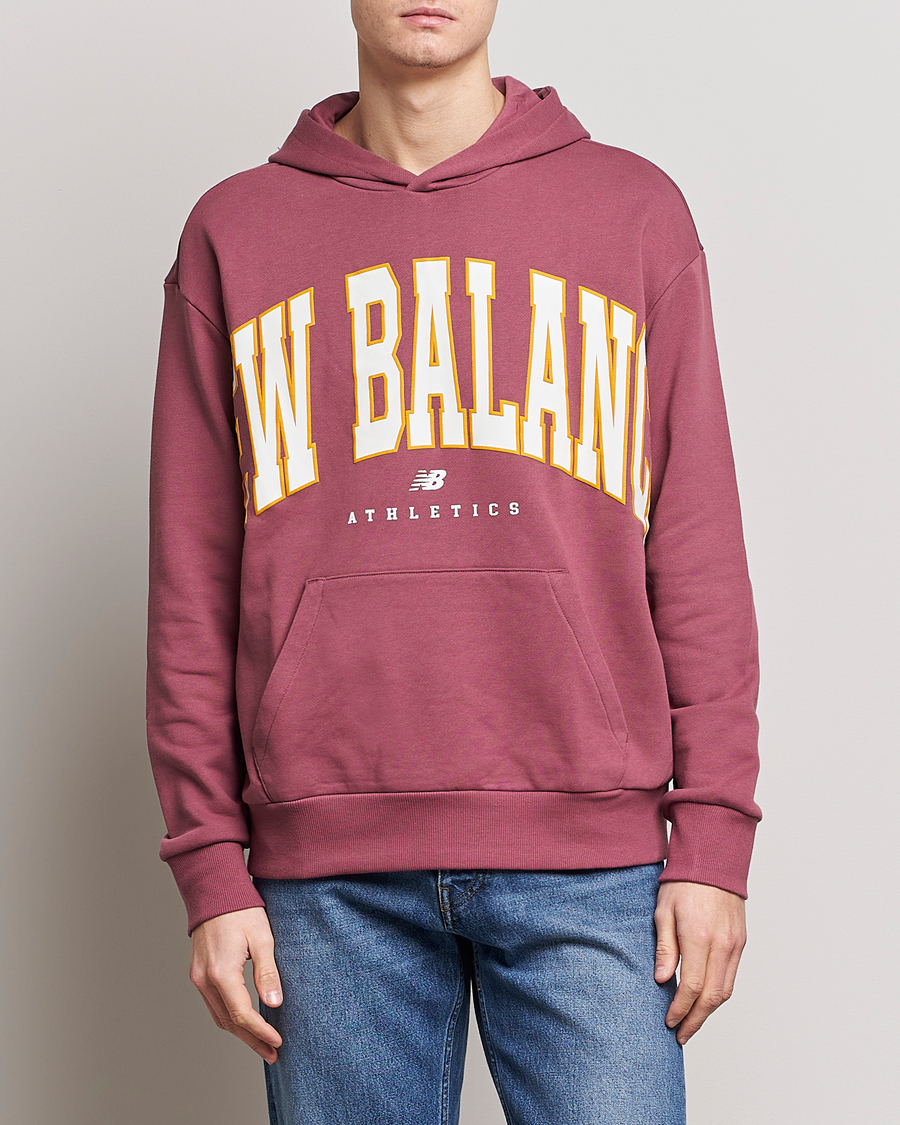 Herre | Trøjer | New Balance | Athletics Warped Hoodie Washed Burgundy