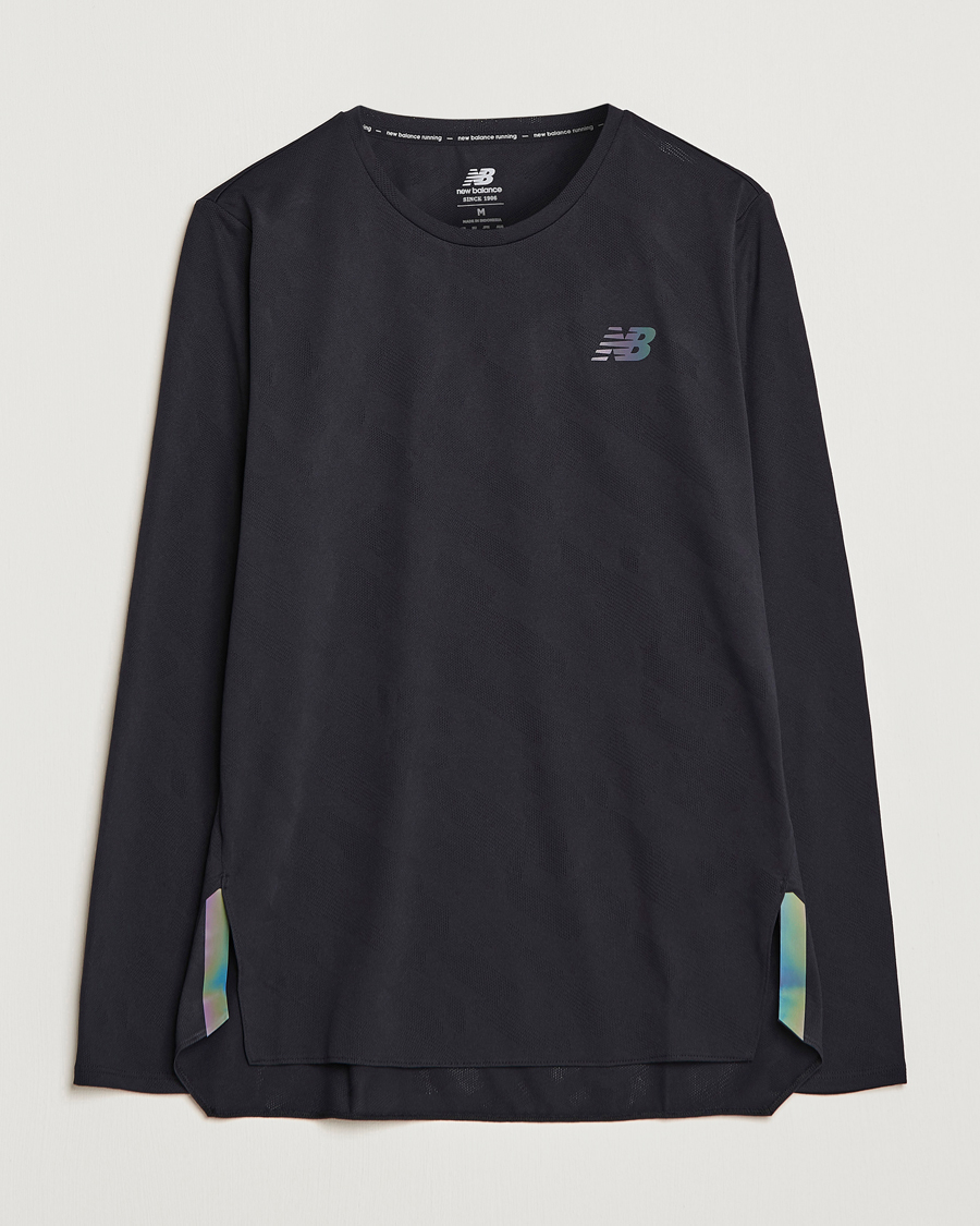Herre | T-Shirts | New Balance Running | Q Speed Jacquard Long Sleeve T-Shirt Black
