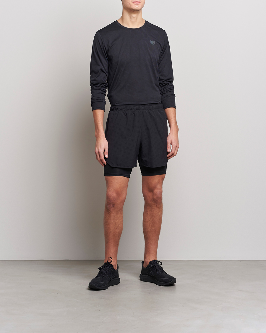 Herre | T-Shirts | New Balance Running | Q Speed Jacquard Long Sleeve T-Shirt Black