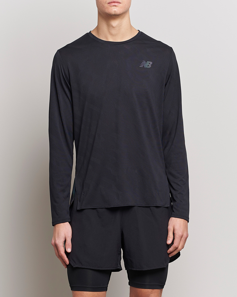 Herre | Langærmede t-shirts | New Balance Running | Q Speed Jacquard Long Sleeve T-Shirt Black