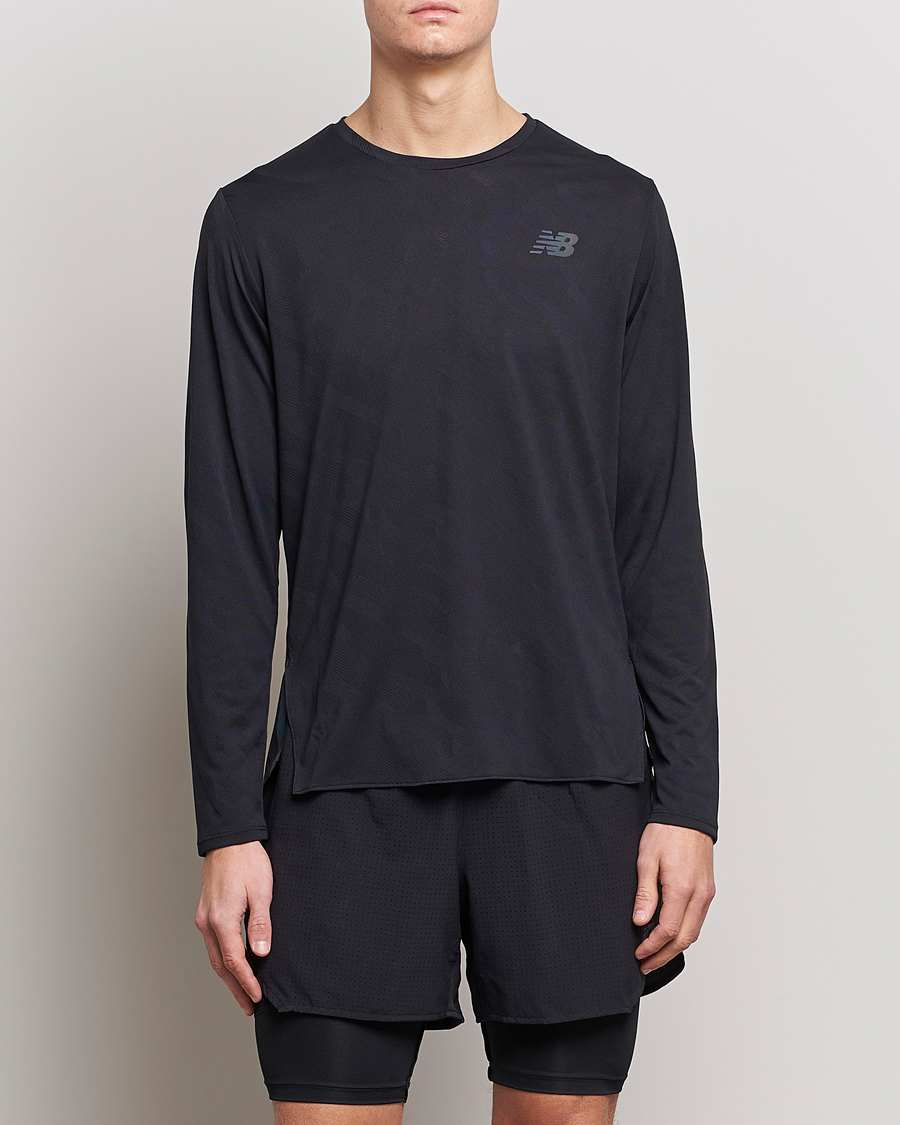 Herre | T-Shirts | New Balance Running | Q Speed Jacquard Long Sleeve T-Shirt Black