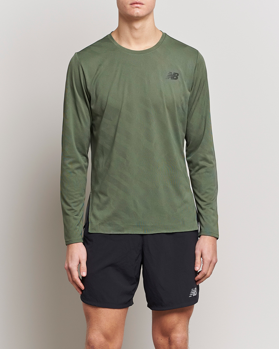 Herre | Running | New Balance Running | Q Speed Jacquard Long Sleeve T-Shirt Olive