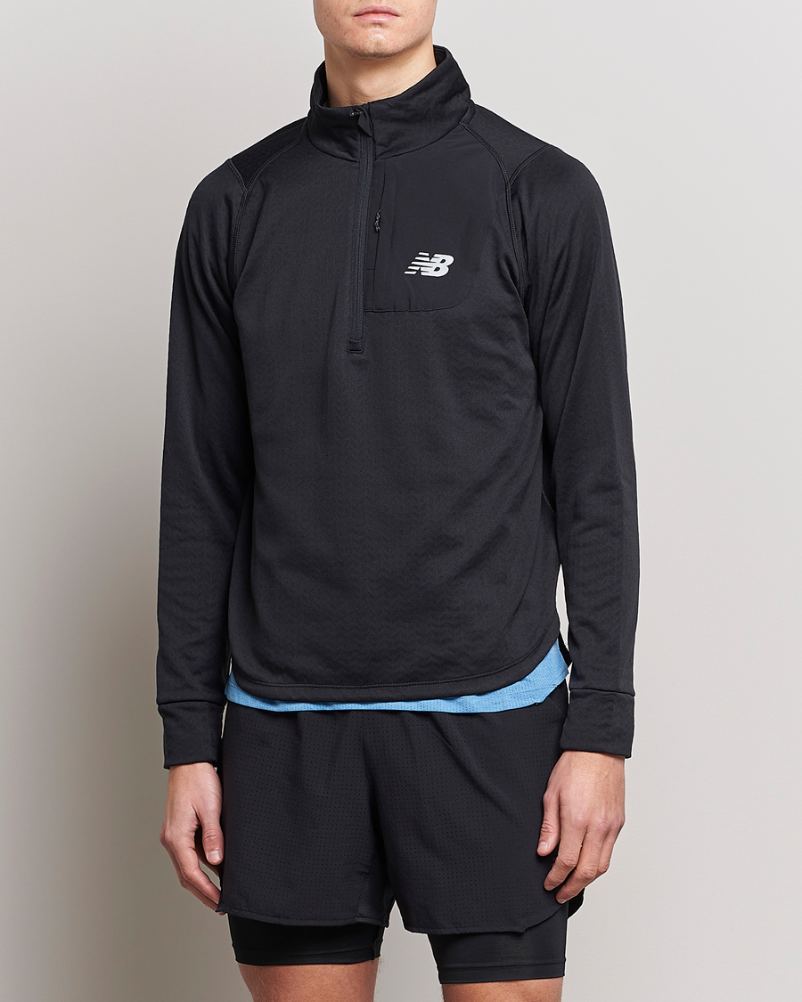 Herre | Tøj | New Balance Running | NB Heat Grid Half Zip Black