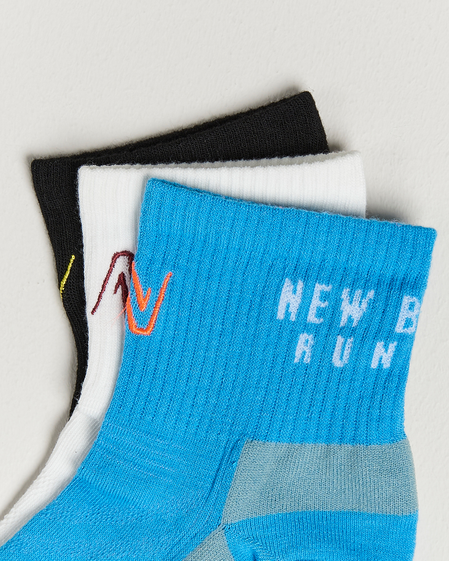 Herre | Undertøj | New Balance Running | 3-Pack Ankle Running Socks White/Black/Blue