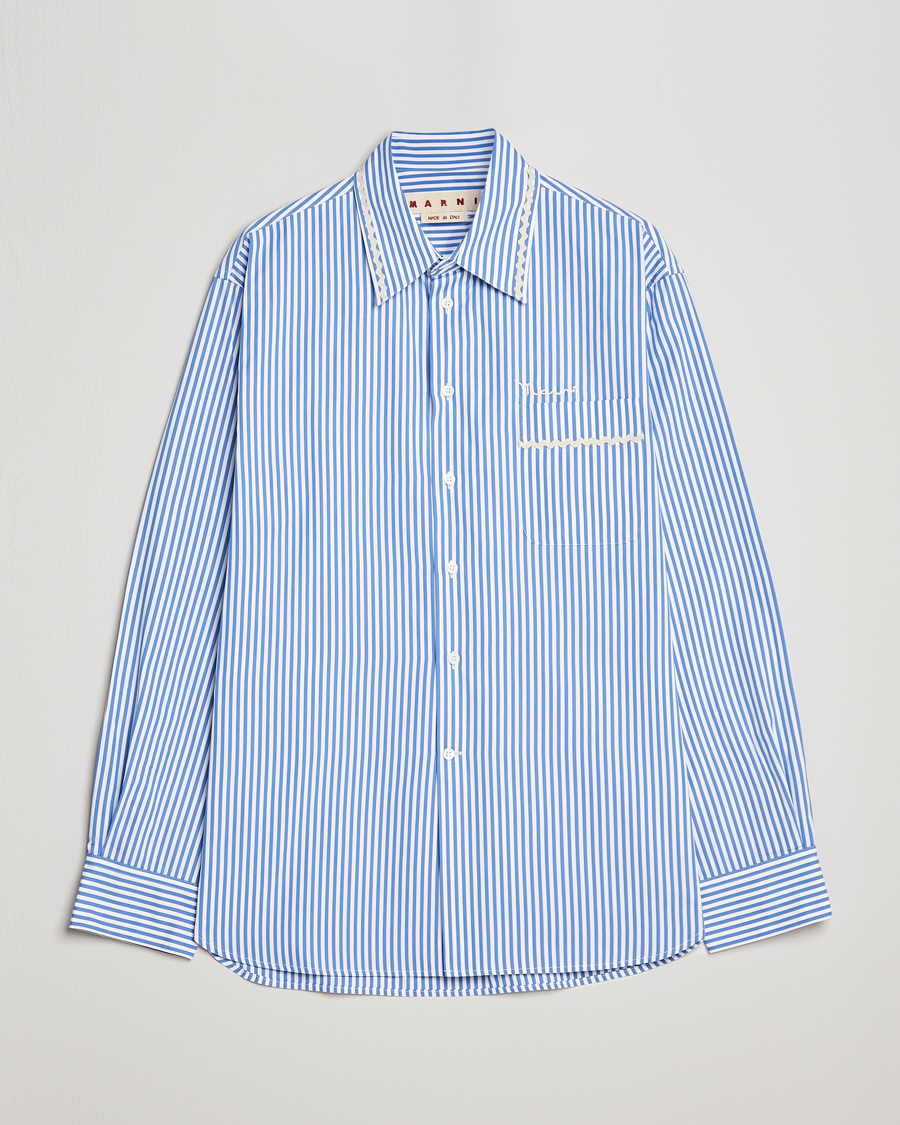 Herre | Skjorter | Marni | Striped Pocket Shirt Iris Blue