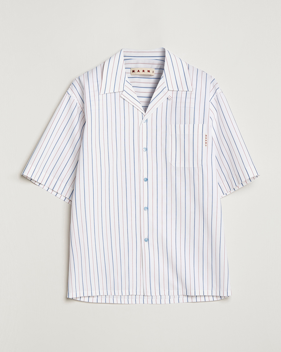 Herre | Skjorter | Marni | Striped Bowling Shirt Lily White