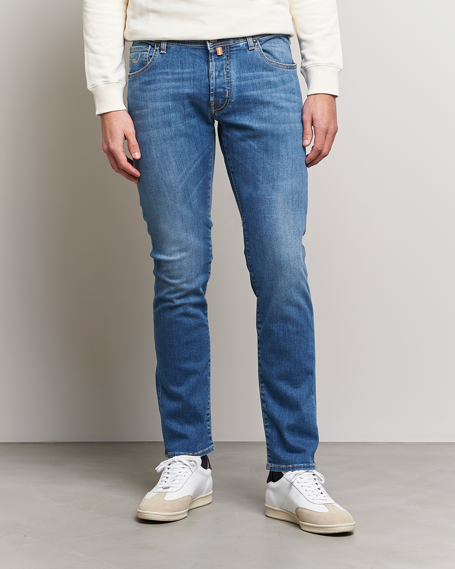 Herre | Jacob Cohën | Jacob Cohën | Nick Slim Fit Stretch Jeans Mid Blue