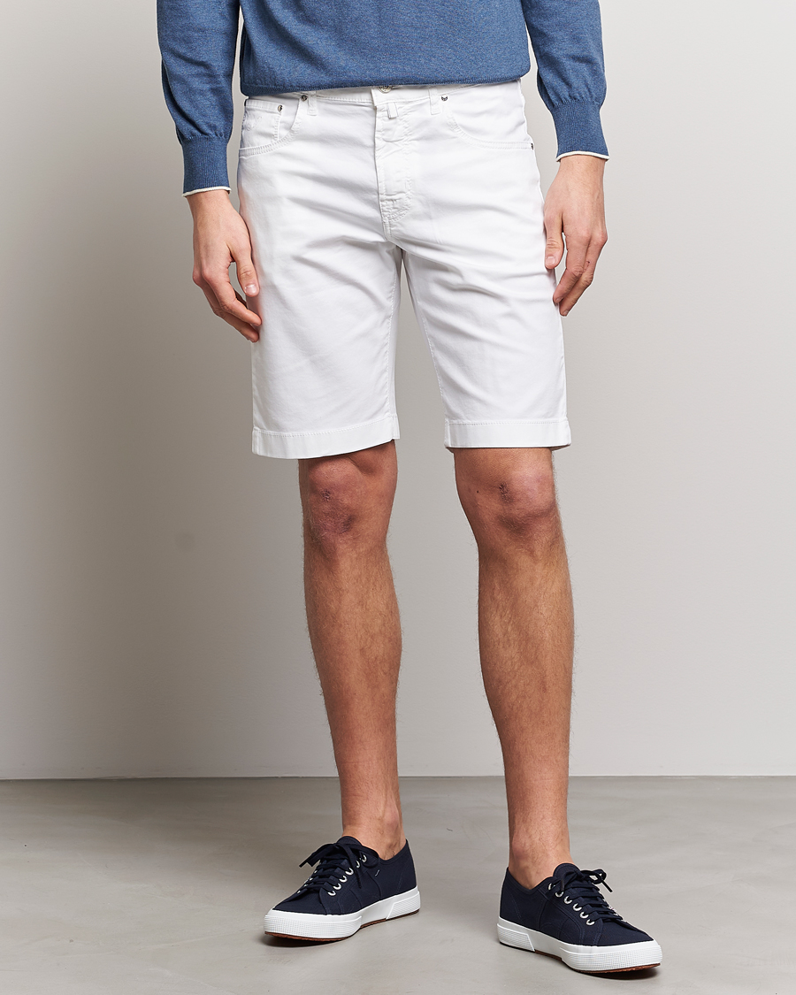 Herre | Chino shorts | Jacob Cohën | Nicolas Cotton Twill Shorts White