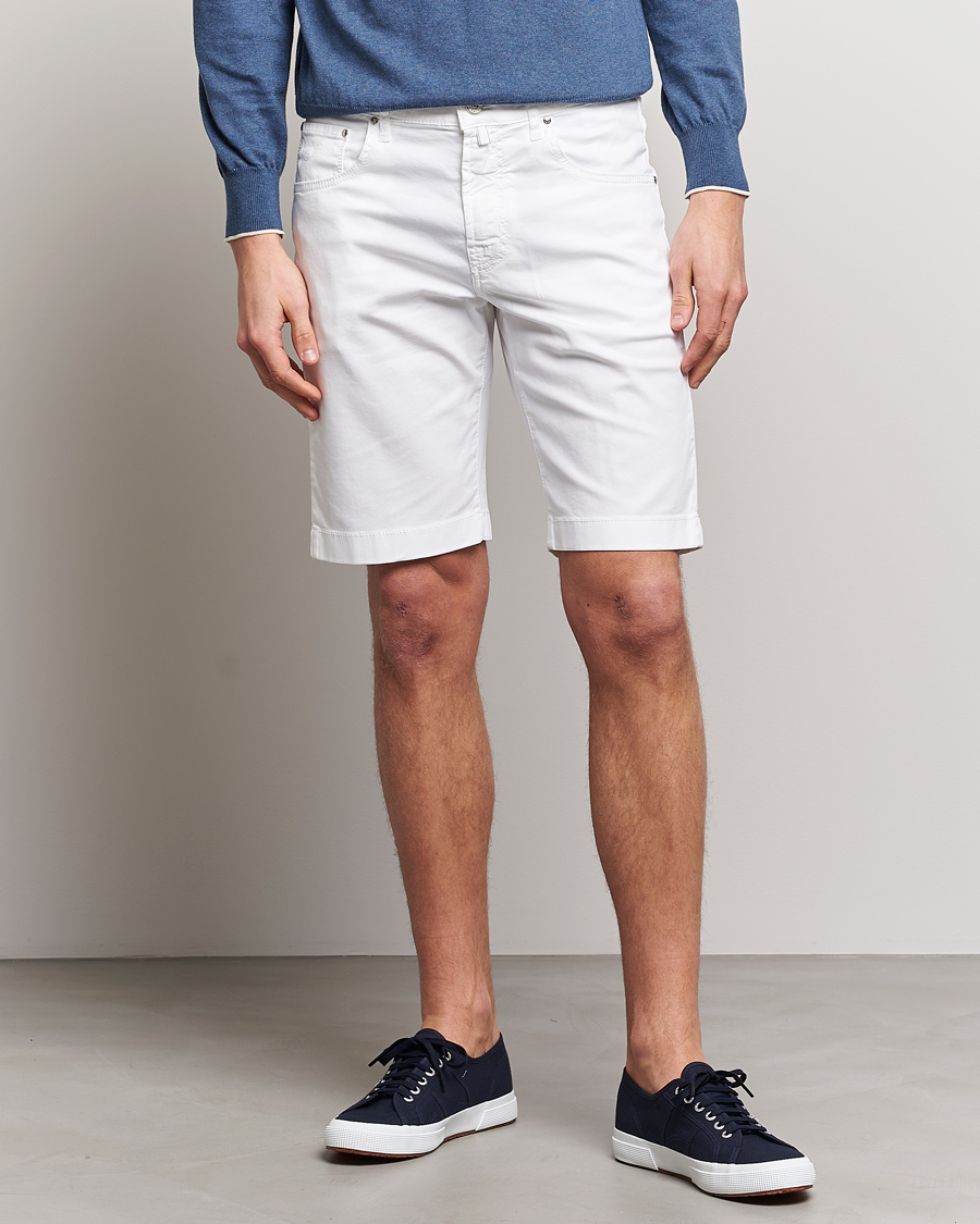 Herre | Shorts | Jacob Cohën | Nicolas Cotton Twill Shorts White