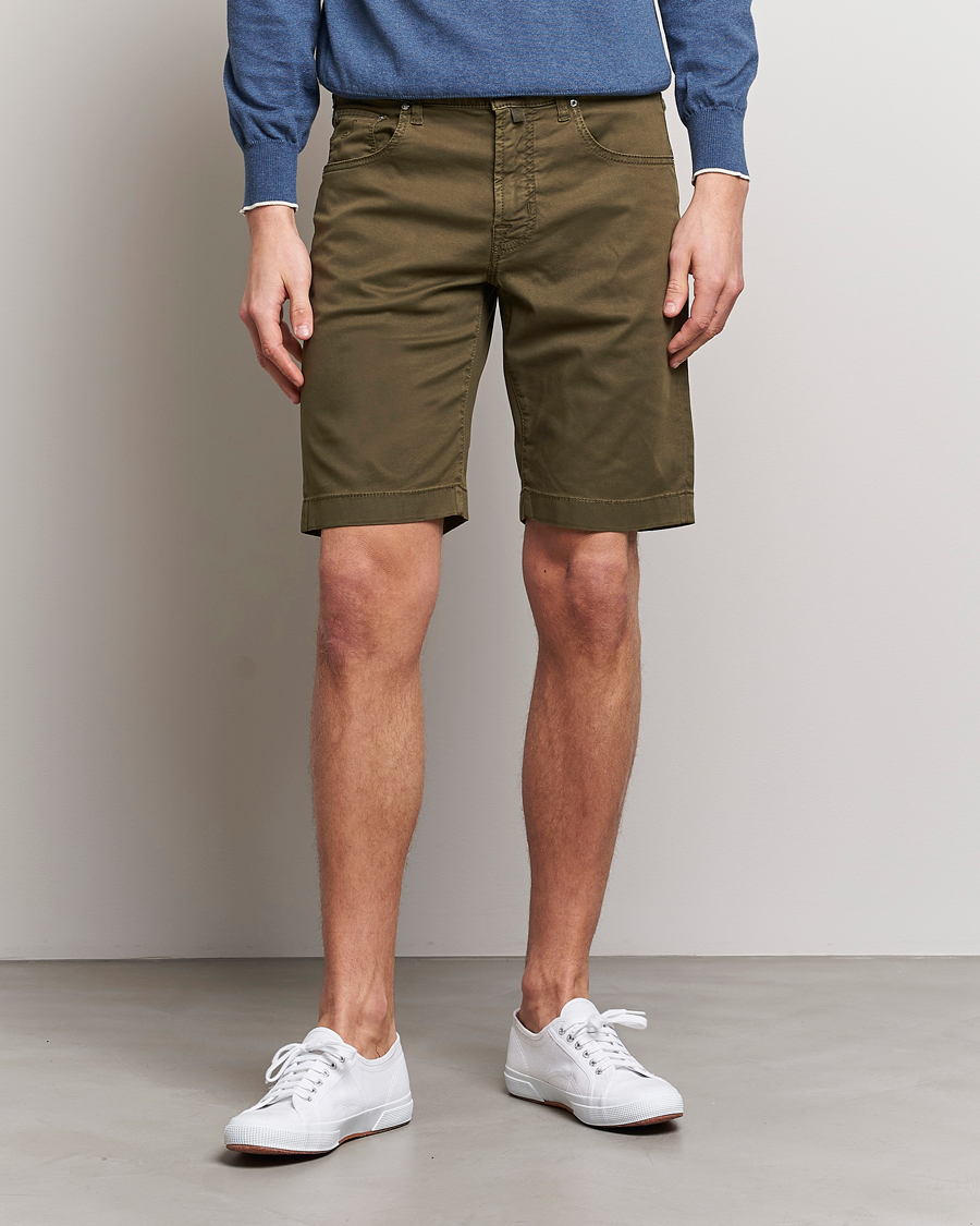 Herre | Shorts | Jacob Cohën | Nicolas Cotton Twill Shorts Olive