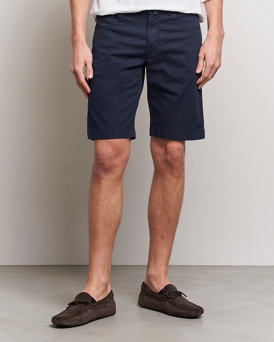 Herre | Chino shorts | Jacob Cohën | Nicolas Cotton Twill Shorts Navy