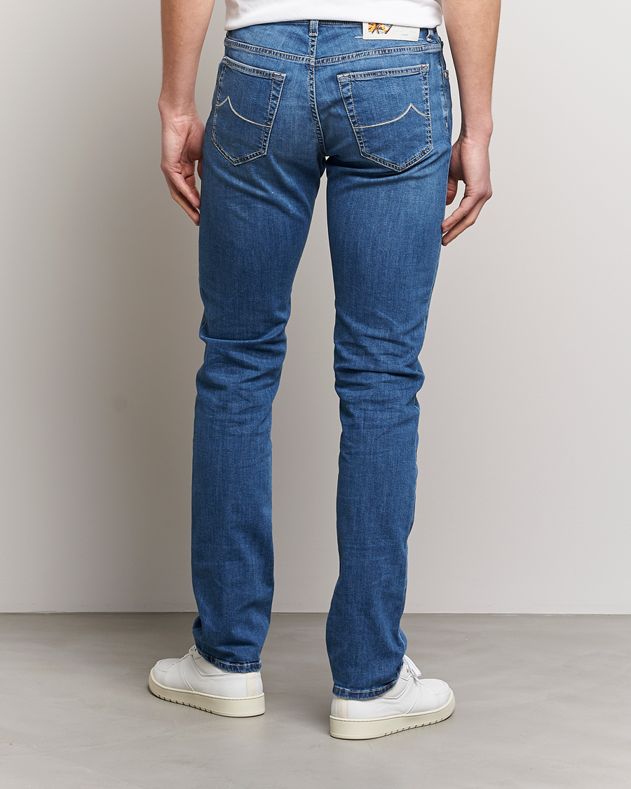 Herre | Jeans | Jacob Cohën | Bard Denim Linen Resort Stretch Jeans Mid Blue