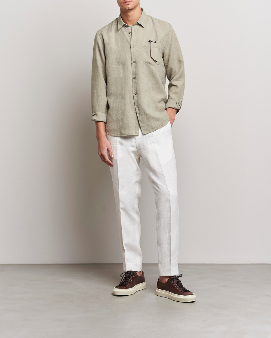 Herre | Skjorter | Vilebrequin | Caroubis Linen Shirt Ecalyptus