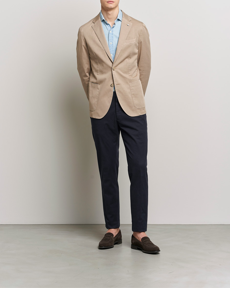 Herre | Blazere & jakker | L.B.M. 1911 | Jack Regular Fit Cotton Stretch Blazer Taupe