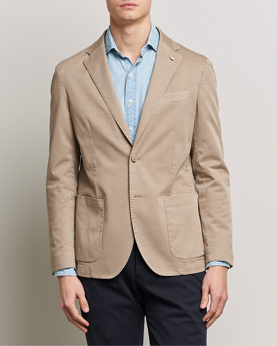 Herre | Blazere & jakker | L.B.M. 1911 | Jack Regular Fit Cotton Stretch Blazer Taupe