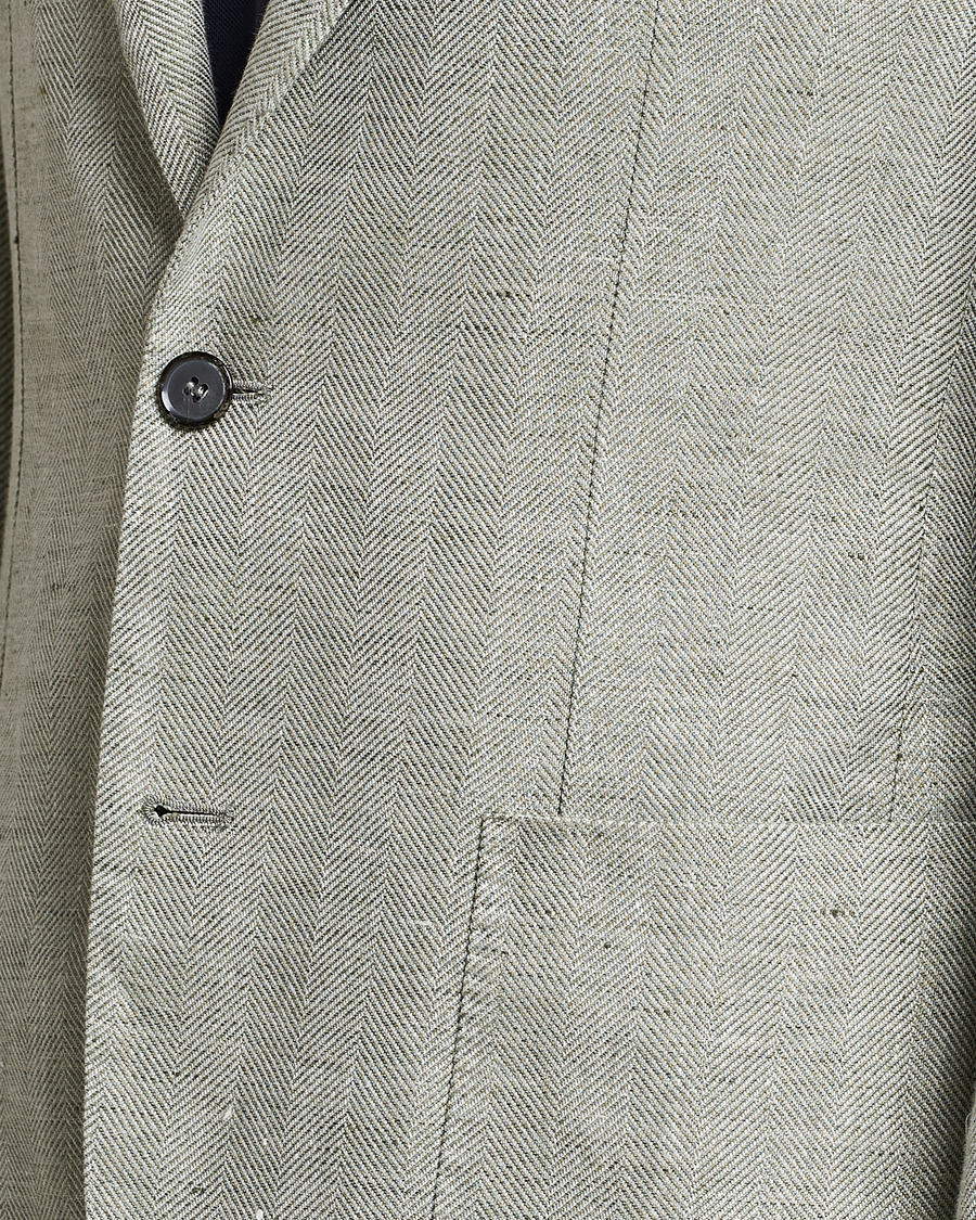 Herre | Blazere & jakker | L.B.M. 1911 | Jack Regular Fit Herringbone Linen Blazer Pistachio