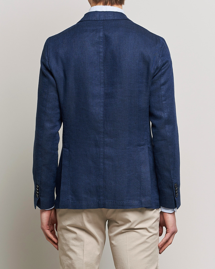 Herre | Blazere & jakker | L.B.M. 1911 | Jack Regular Fit Herringbone Linen Blazer Navy