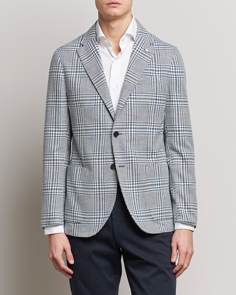 Herre | Hørblazer | L.B.M. 1911 | Jack Regular Fit Houndstooth Checked Blazer Blue