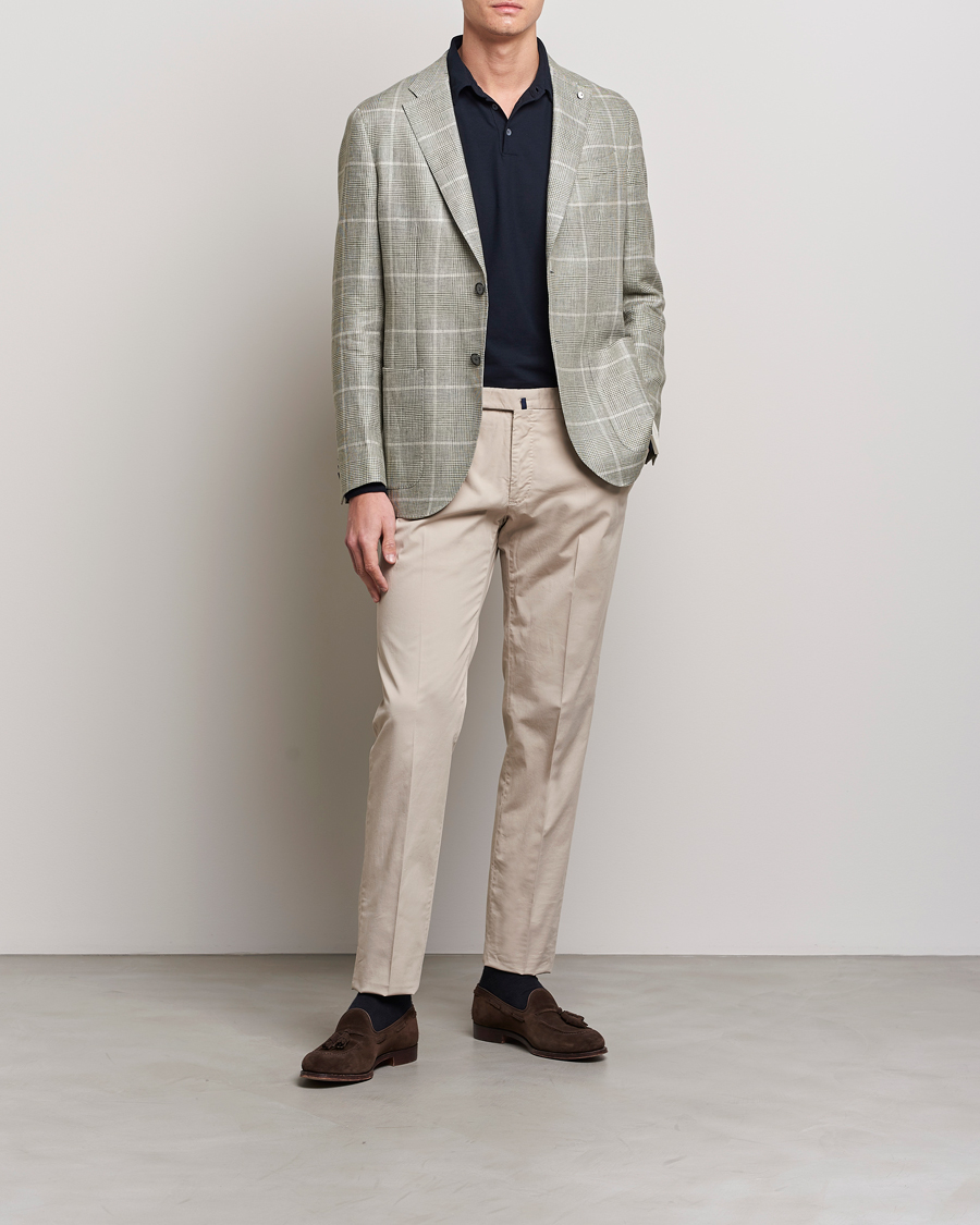 Herre | Blazere & jakker | L.B.M. 1911 | Jack Regular Fit Prince of Wales Linen Blazer Green