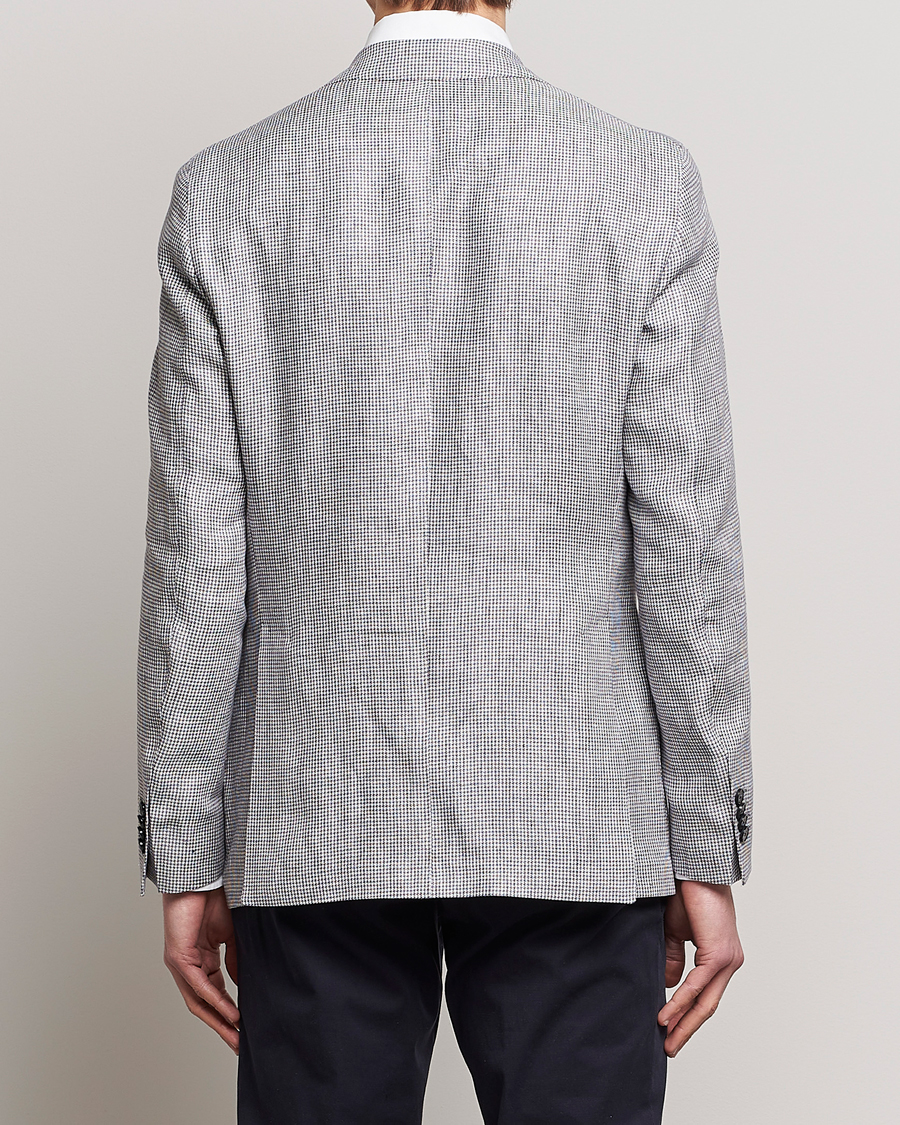 Herre | Blazere & jakker | L.B.M. 1911 | Jack Regular Fit Houndstooth Linen Blazer Grey
